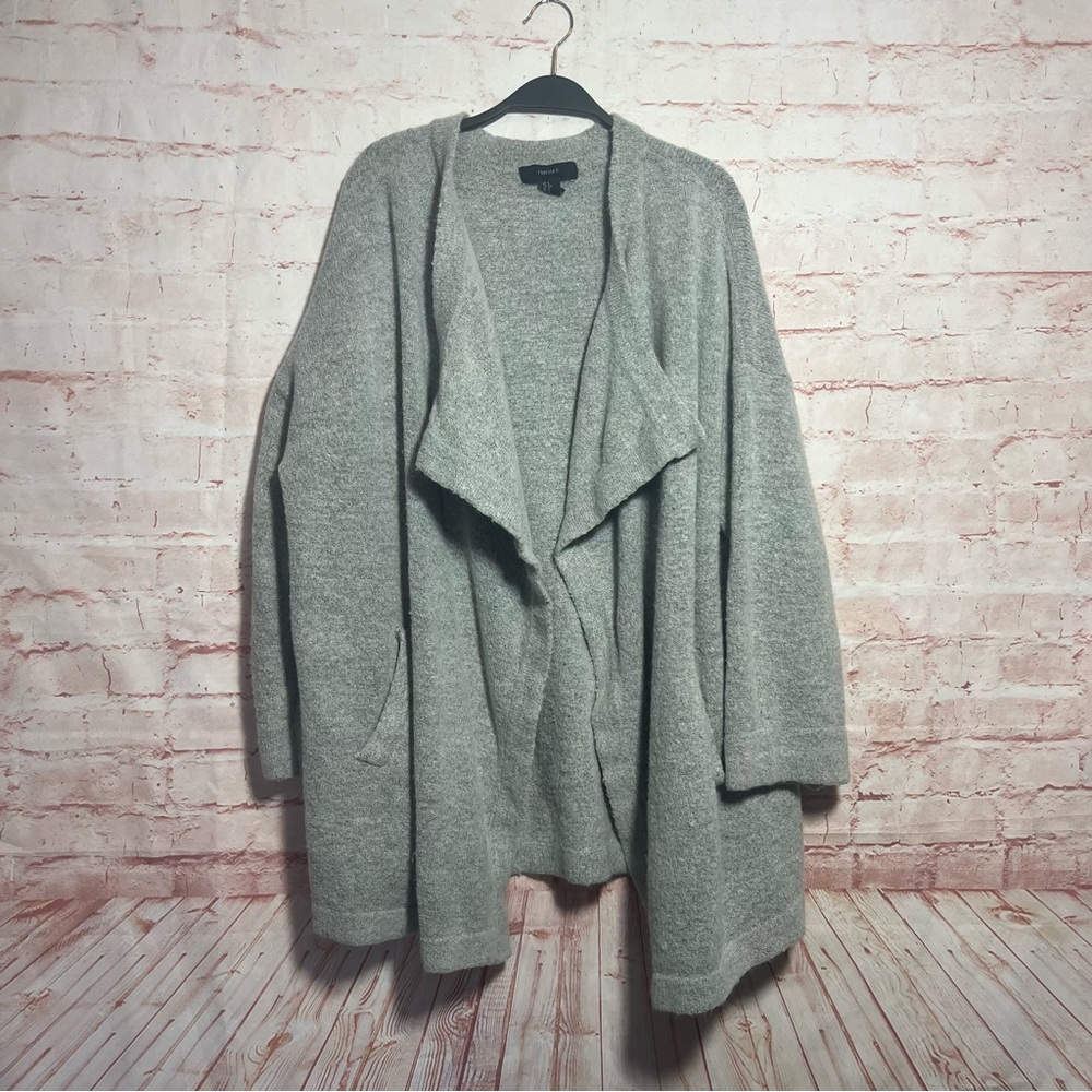 Forever21 gray open knit cozy duster cardigan sweater size Large